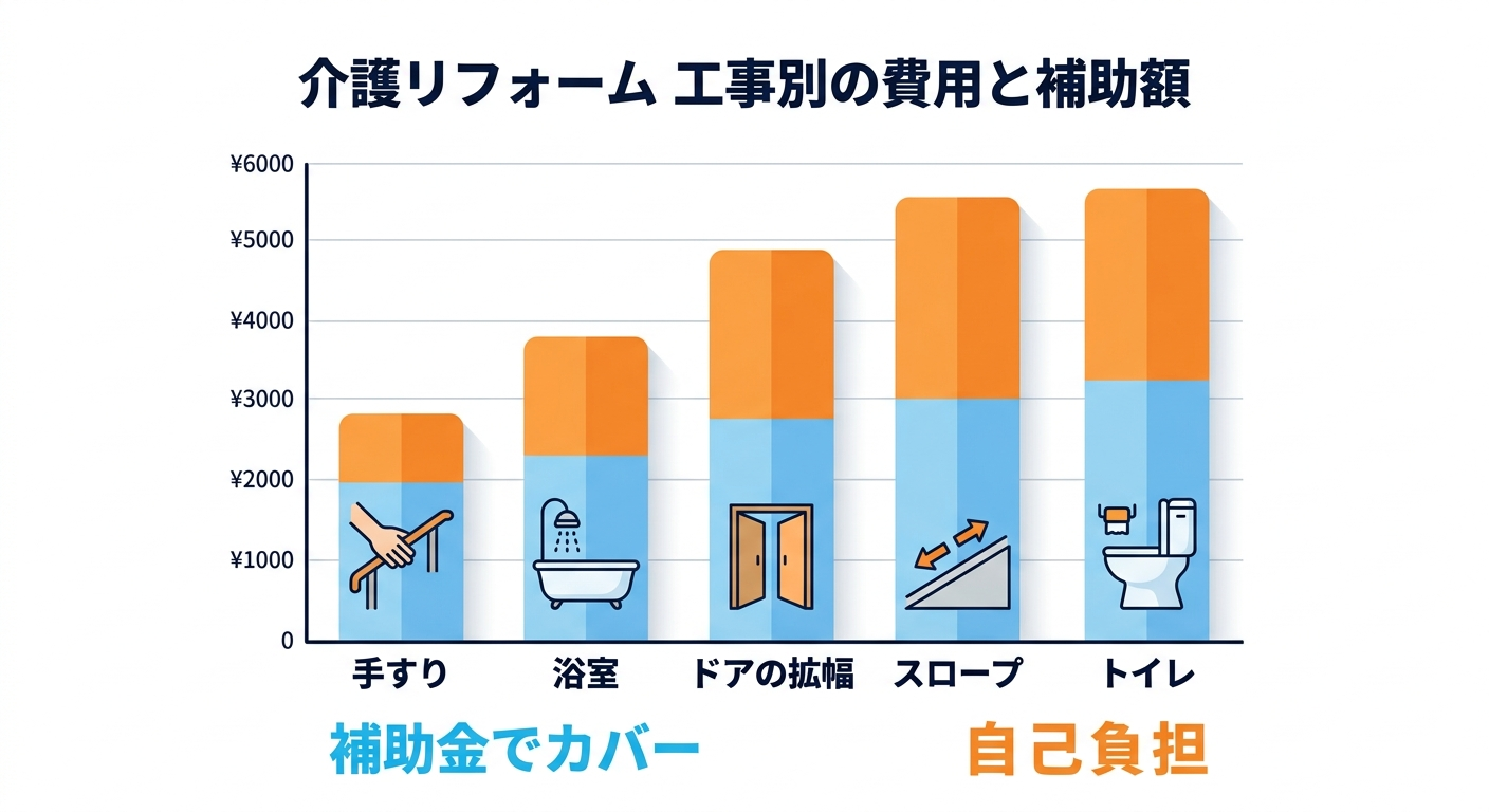 介護リフォームの費用相場2026｜工事別の平均額と補助金で自己負担をゼロに近づける方法