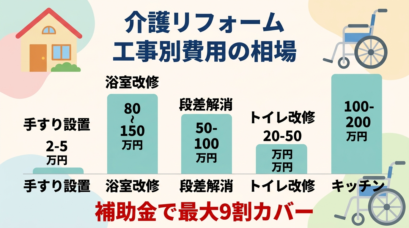 介護リフォームの費用相場2026|工事別の平均額と補助金で自己負担を減らす方法