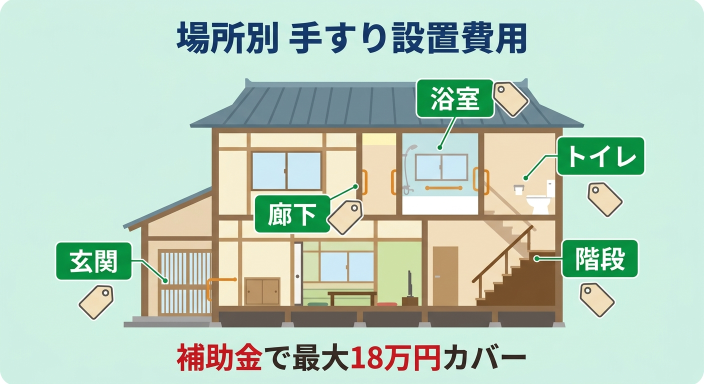 介護リフォーム 手すり 費用 2026|場所別の工事単価と補助金で自己負担を最小にする完全ガイド