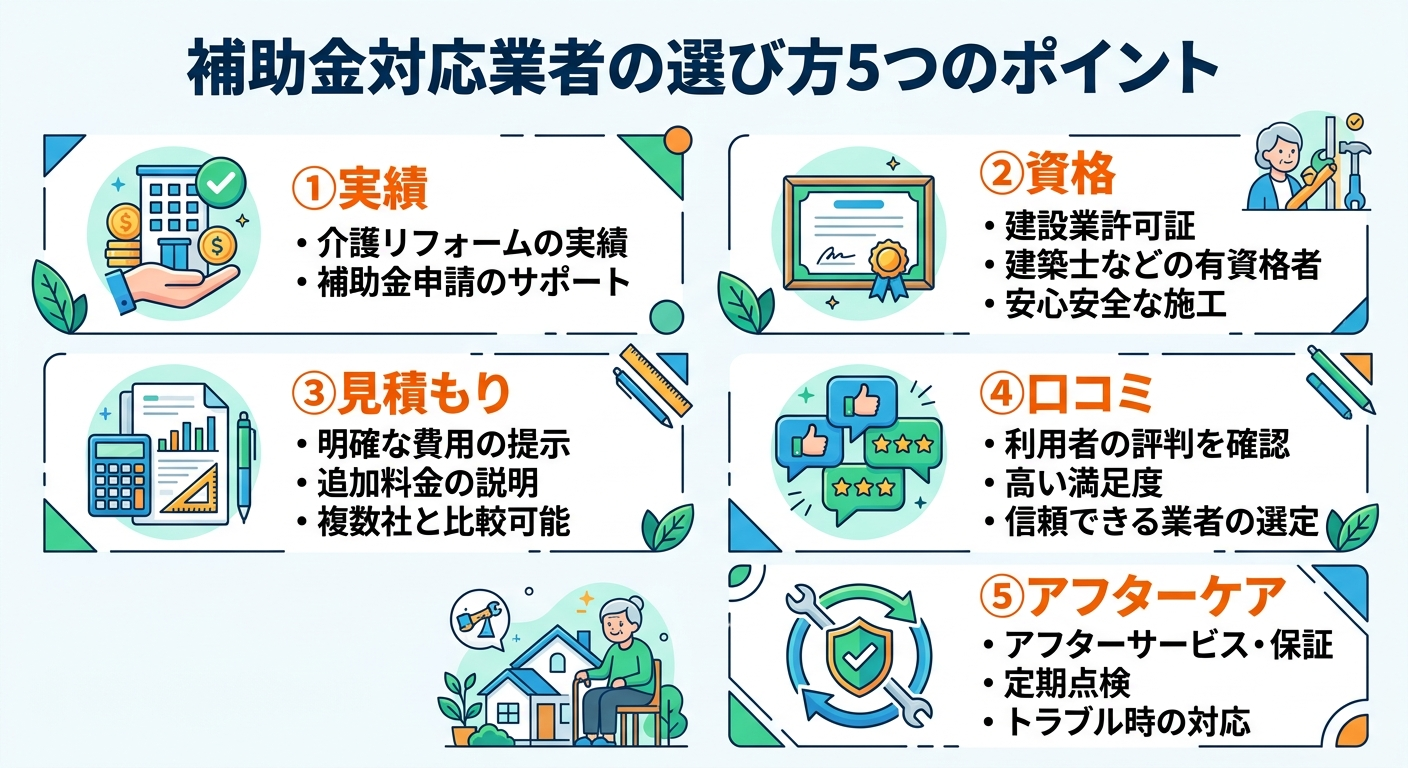 介護リフォーム 補助金の対象業者の選び方2026｜見積もり比較・補助金申請代行に強い業者を見つける実践ガイド