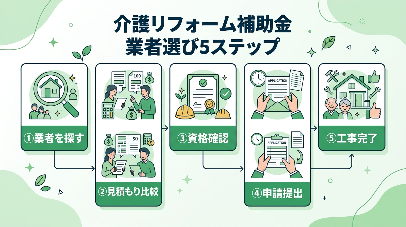 介護リフォーム 補助金の対象業者の探し方2026|見積もり依頼から工事完了まで業者選びで損しない完全ガイド
