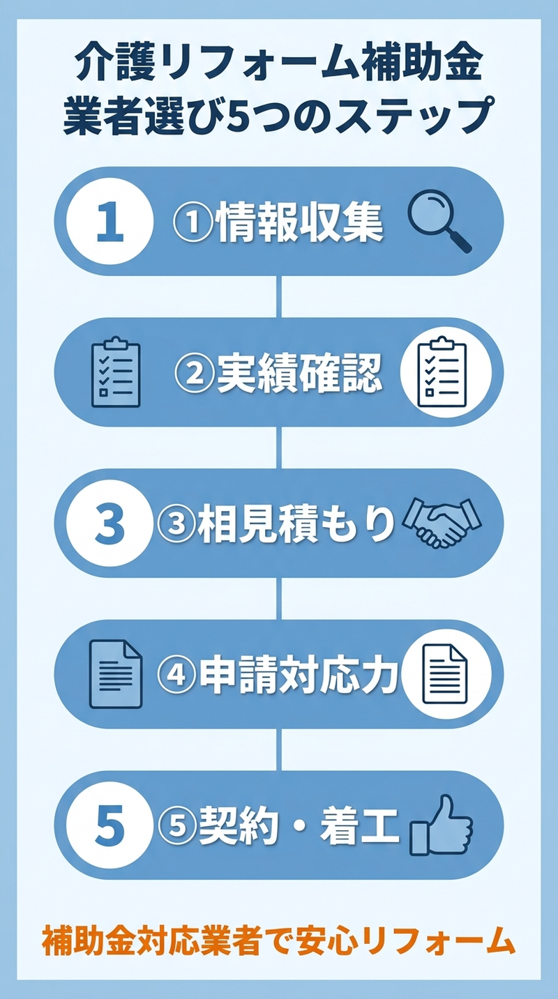 介護リフォーム補助金の対象業者の選び方2026｜補助金申請に強い業者の探し方・見積もり比較・トラブル回避の完全ガイド