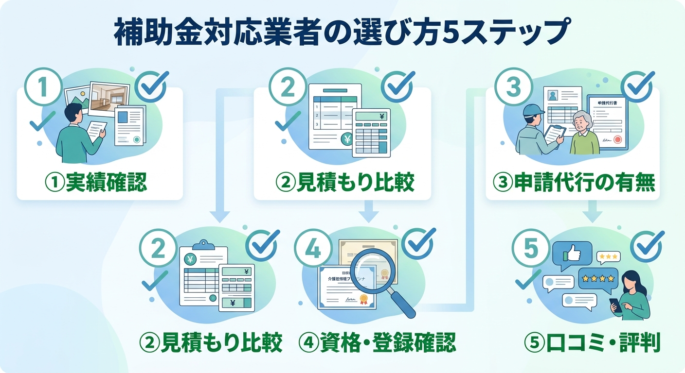 介護リフォーム 補助金の対象業者の選び方2026｜見積もり比較・補助金申請代行に強い業者を見つける実践ガイド