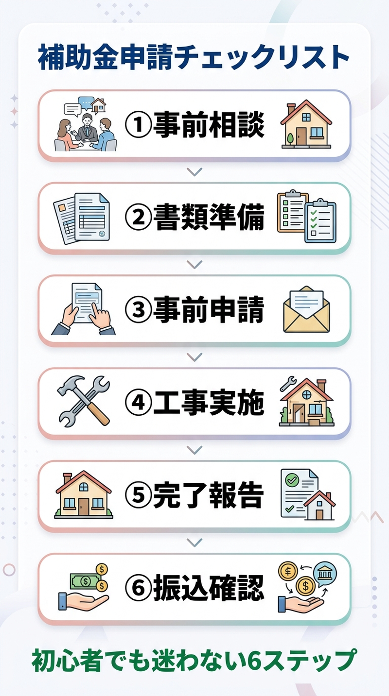 介護リフォーム 補助金申請2026|事前準備から振込まで初心者がつまずかない完全チェックリスト